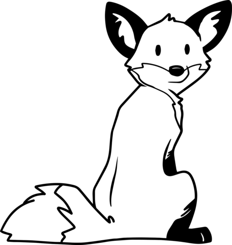 Cute Red Fox Coloring Page